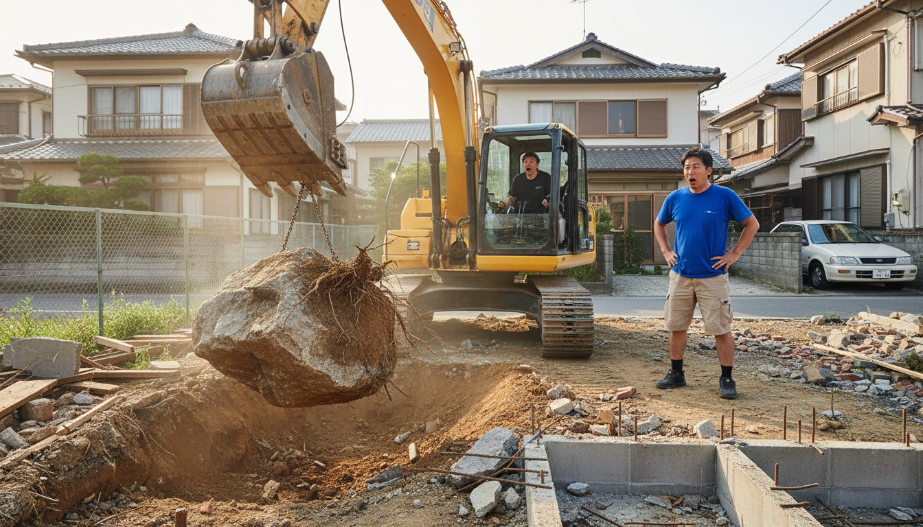 地 中 埋設物 自然石 - 1