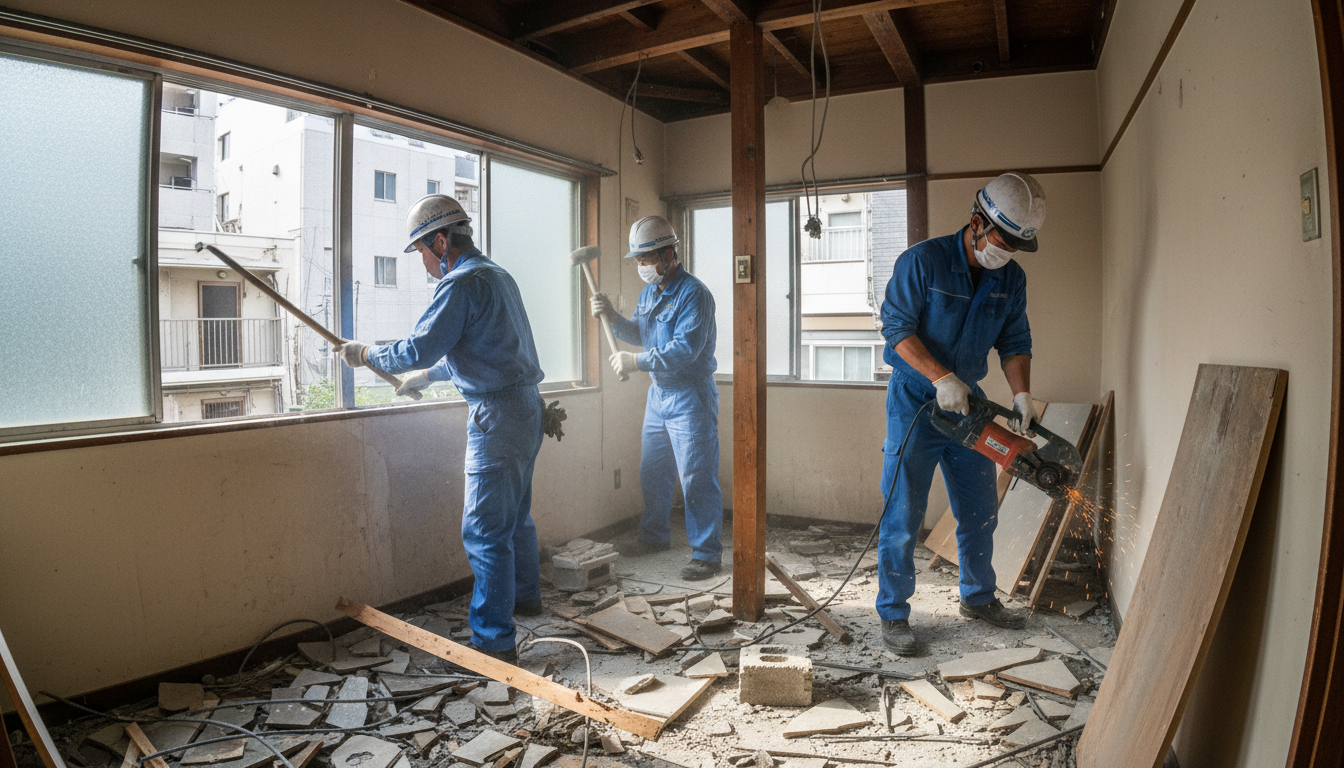 解体 重機が入らない - 2