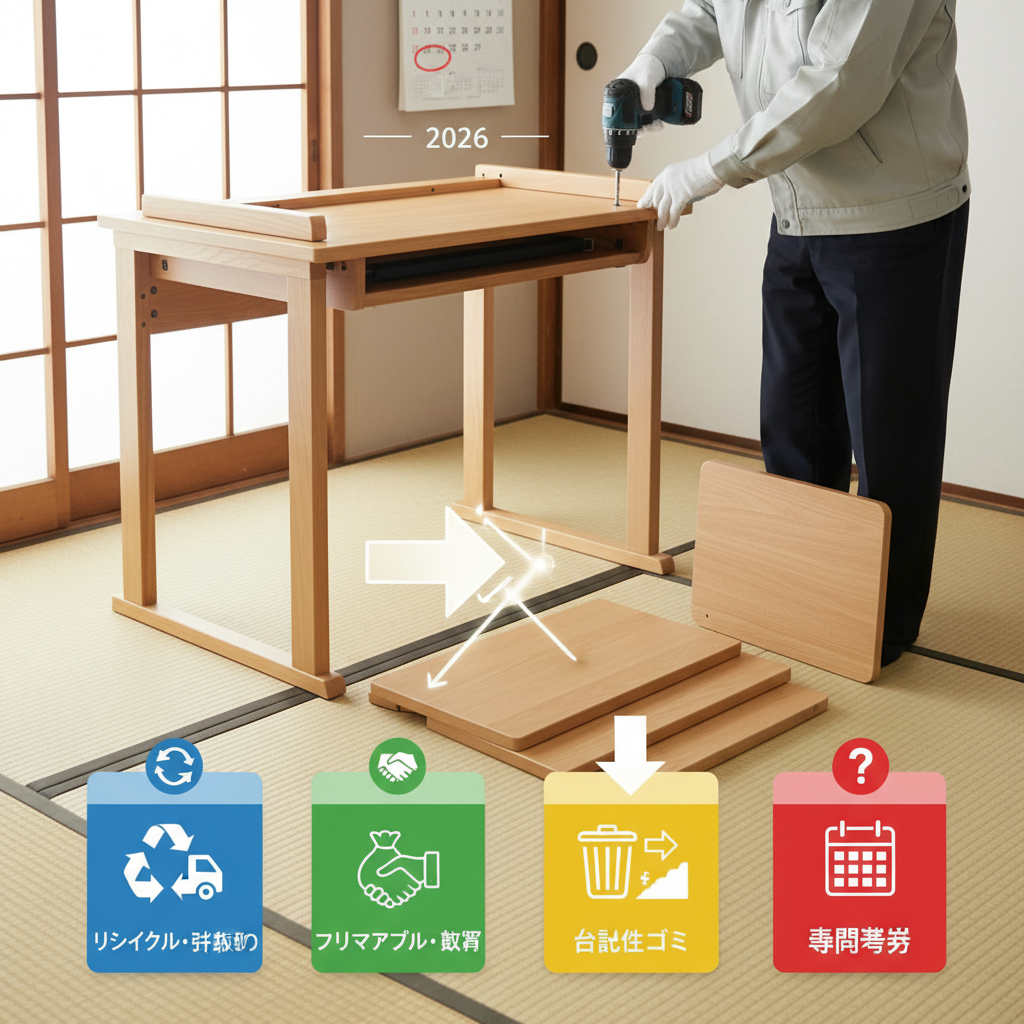 学習机 解体方法 引き取り アイキャッチ