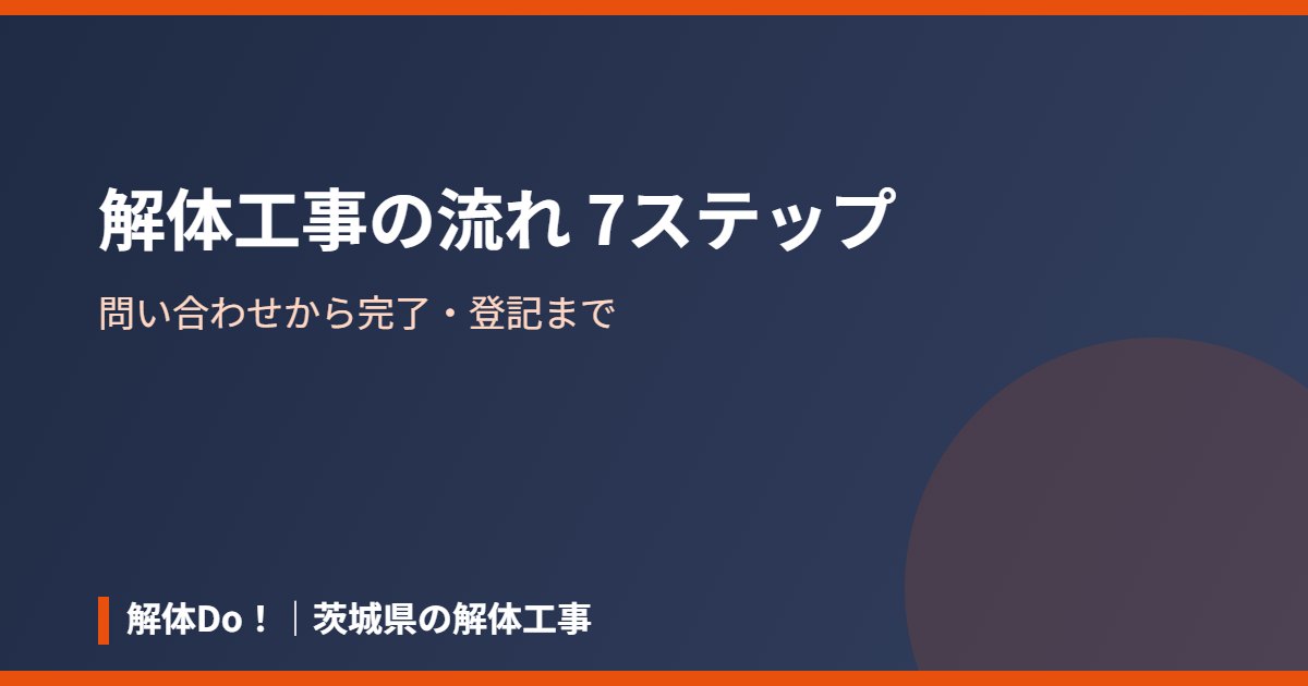 茨城県の解体工事の流れ7ステップ|解体Do!
