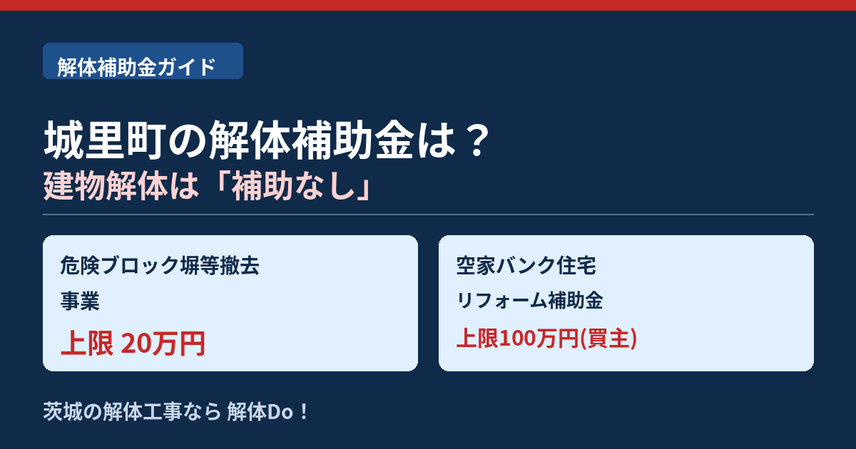 城里町 解体補助金 解体Do！