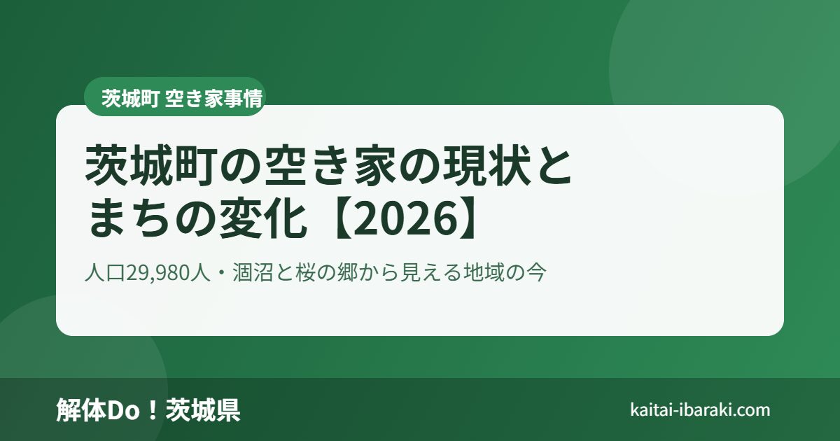 茨城町 空き家の現状とまちの変化 解体Do！
