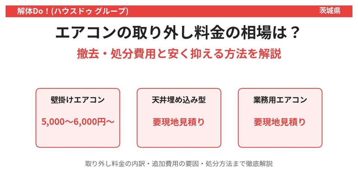 エアコンの取り外し料金の相場｜茨城県 解体Do！